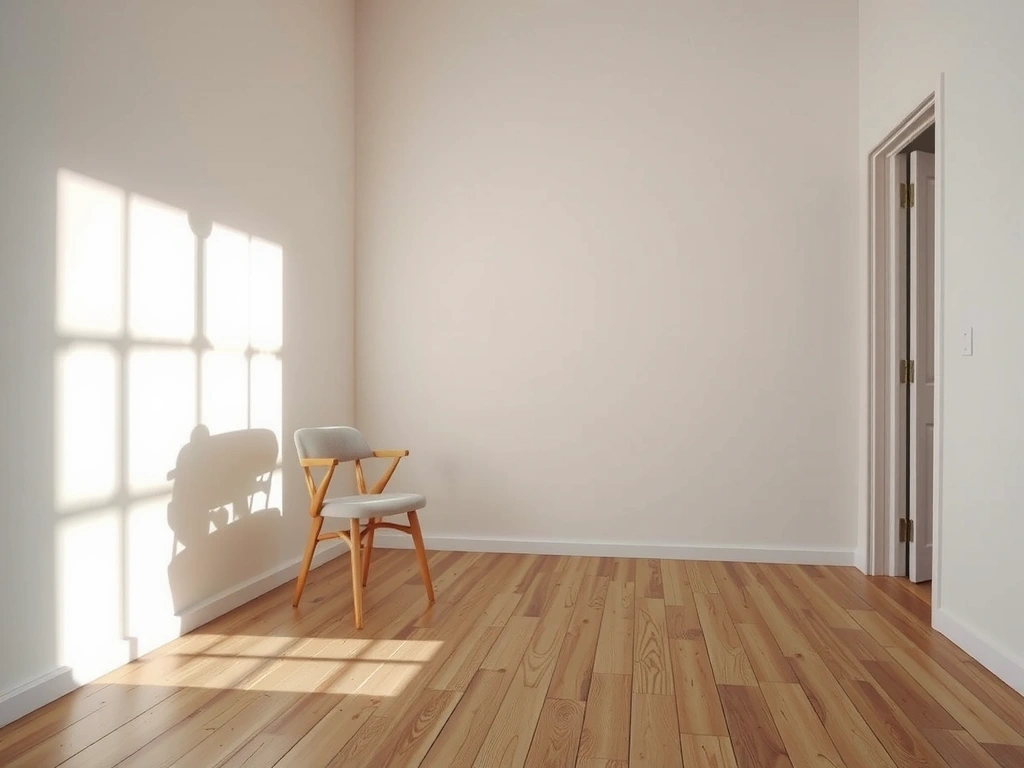 Un espace vide, lumineux et paisible