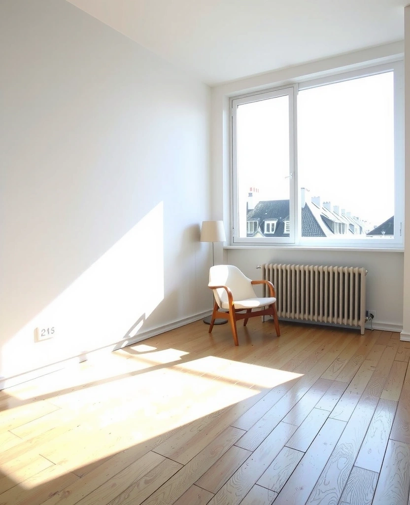 Un intérieur parisien ordonné et lumineux, symbole de la sérénité retrouvée.