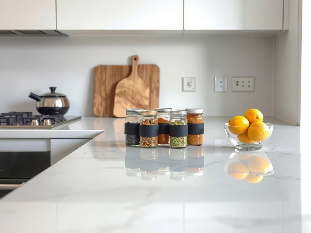 Une cuisine parisienne nettoyée avec des produits écologiques.